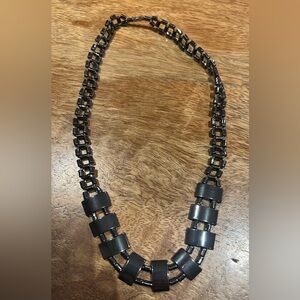 Hematite Dark Silver Chain Necklace